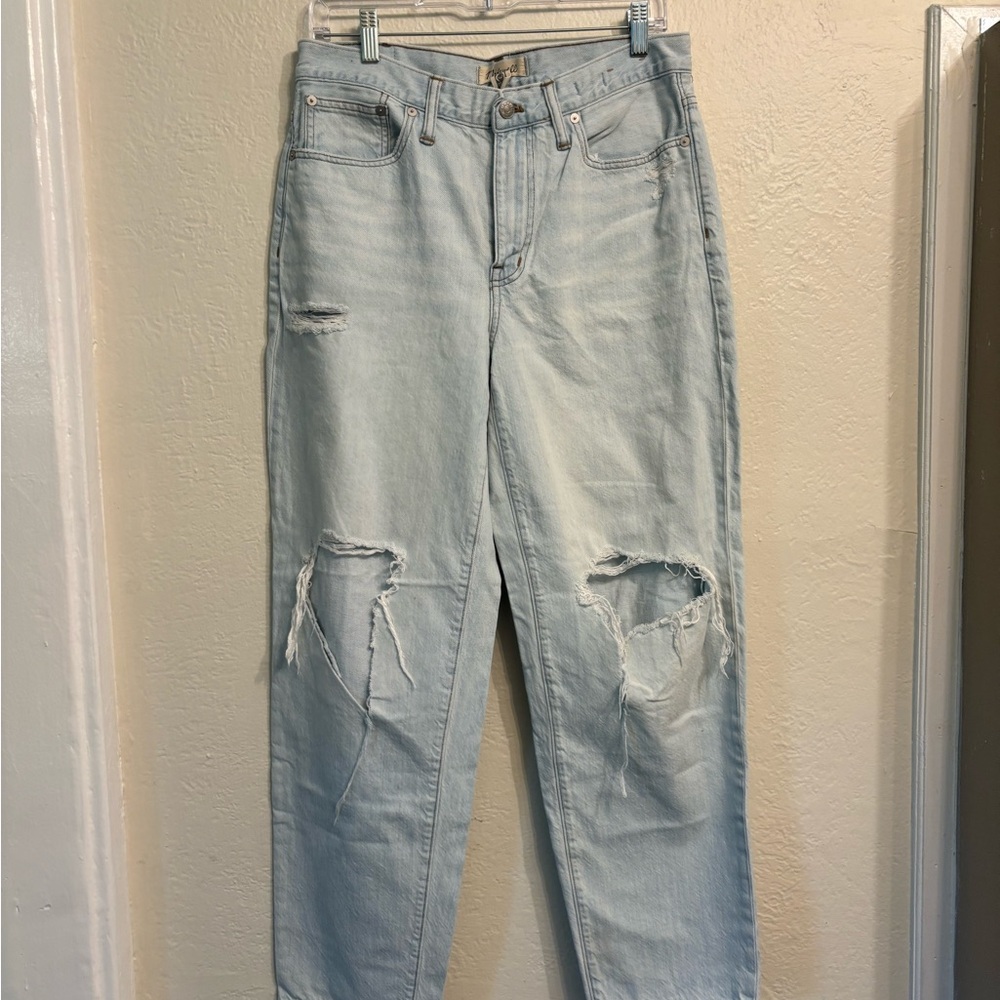 Madewell Light Blue Distressed the slouchy Boyfriend Jeans
